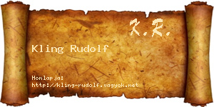 Kling Rudolf névjegykártya